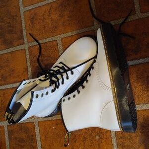 Dr. Martens White Leather Boots